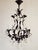 1950s French Style Wrought Iron & Tole Chandelier With Crystals For Sale - Image 11 of 11