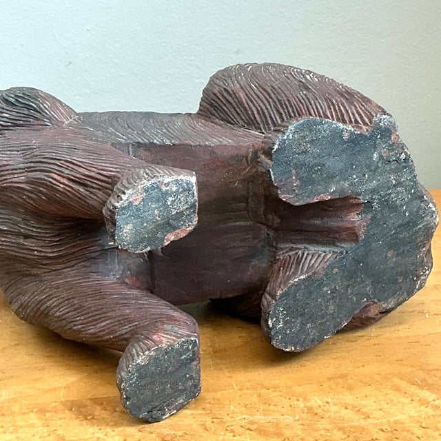 Vintage Carved Wood Dog Sculpture For Sale - Image 12 of 16
