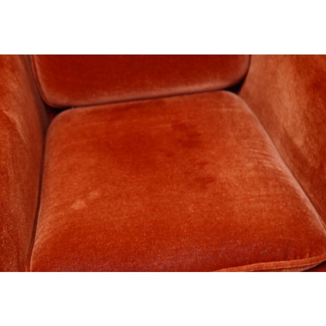 Wood 1970s Pair of Red Velvet 1315 Lounge Chairs Attributed to Bill Stephens for Knoll For Sale - Image 7 of 12