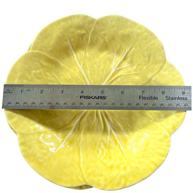 Set of 3 New Yellow Bordallo Pinheiro Discontinued 9" Cabbage Luncheon Plates After Dodie Thayer For Sale In Jacksonville, FL - Image 6 of 6