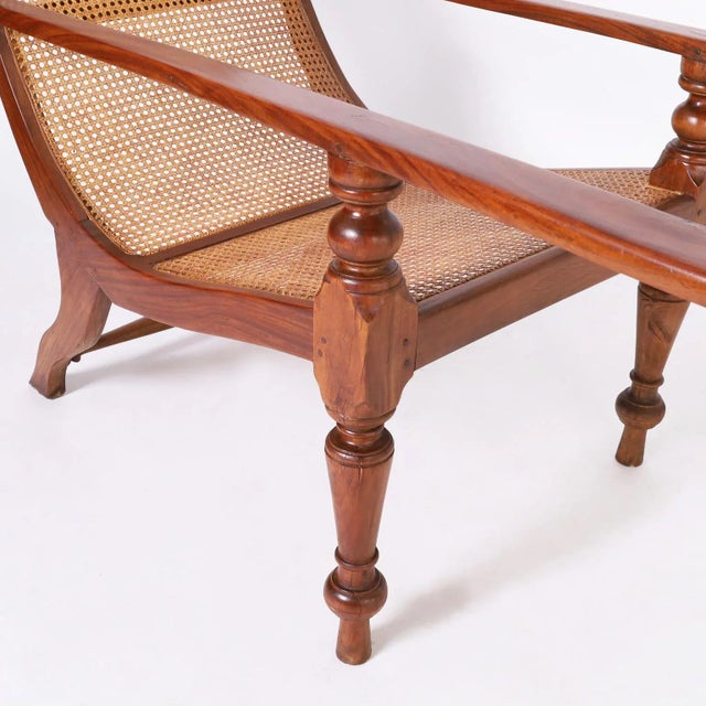 Pair of Antique Caned British Colonial Planters Chairs For Sale - Image 9 of 11