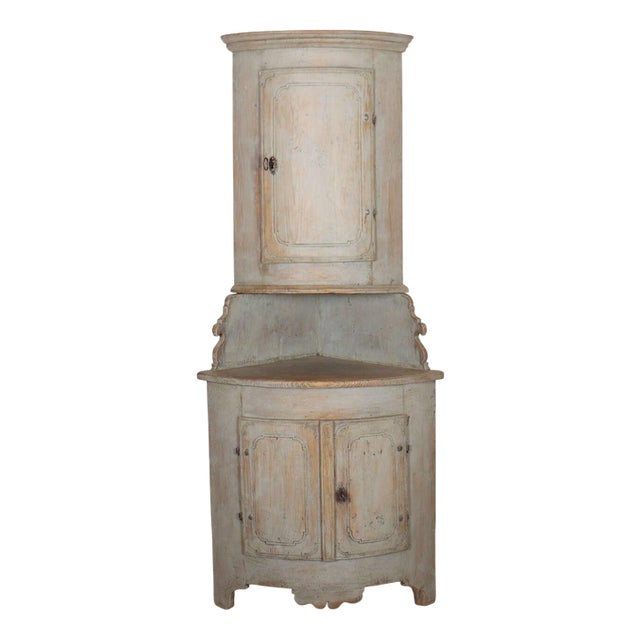 Swedish Bow Front Corner Cupboard For Sale