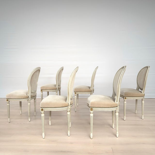1960s French Louis XVI Dining Chairs – Set of 6 For Sale - Image 5 of 12