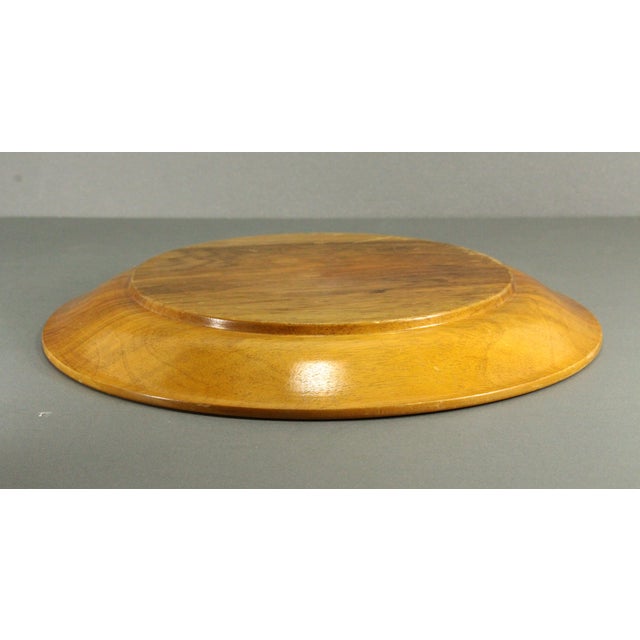 Early 20th C. Black Forest Style Carved Wooden Plate W Edelweiss 10.5" For Sale - Image 9 of 13