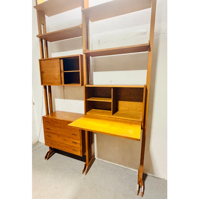 Wood Italian Wooden Modular Bookcase, 1960s For Sale - Image 7 of 10
