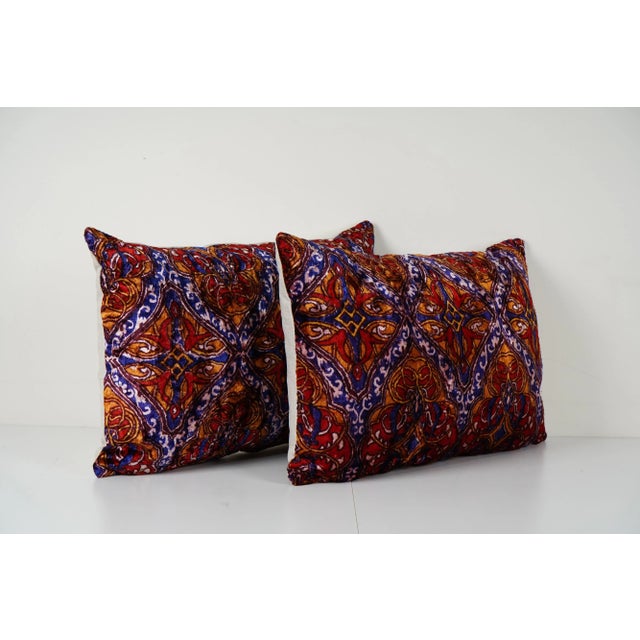 Turkish Velvet Pillow Cover - A Pair These beautiful 16" x 24" pillow covers were made from an authentic, vintage velvet...