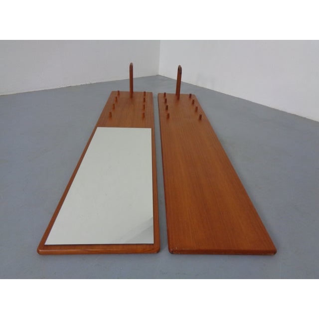 Large Teak Wardrobe with Mirror by Kai Kristiansen for Vildbjerg Møbelfabrik, Denmark, 1960s, Set of 2 For Sale - Image 9 of 16