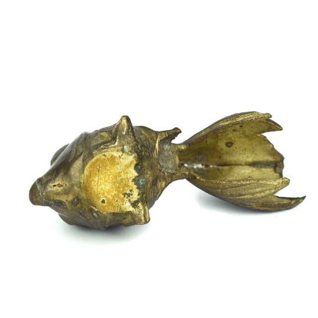 Mid 20th Century Vintage Brass Goldfish Figurine For Sale - Image 5 of 5
