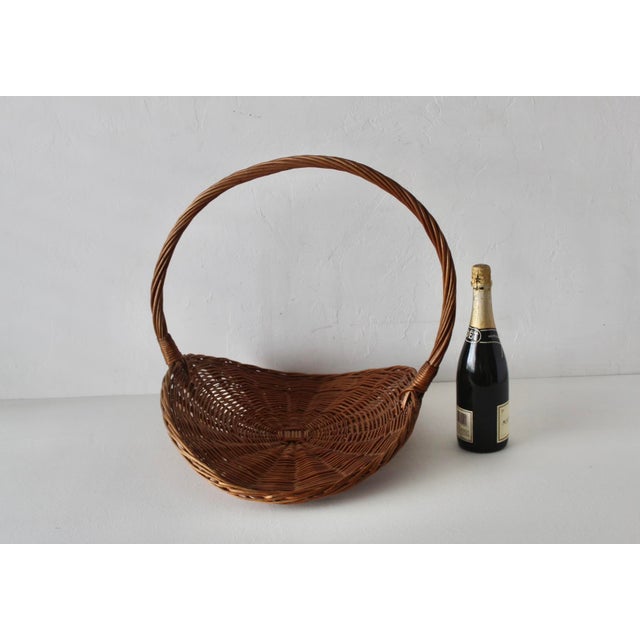 Vintage French Style Wicker Flower Gathering Basket For Sale - Image 10 of 12