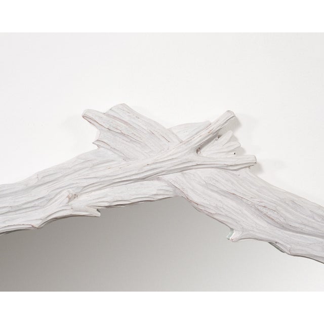 White Pair of John Dickinson Style White Lacquered Faux Bois Mirrors For Sale - Image 8 of 18