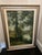 Offered is a vintage framed landscape oil print on canvas. This piece features a timeless scene with neutral colors and a...