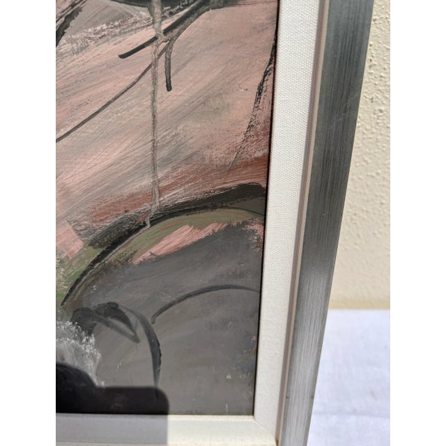 1980s Vintage Abstract Man & Woman Painting., Framed For Sale - Image 10 of 13
