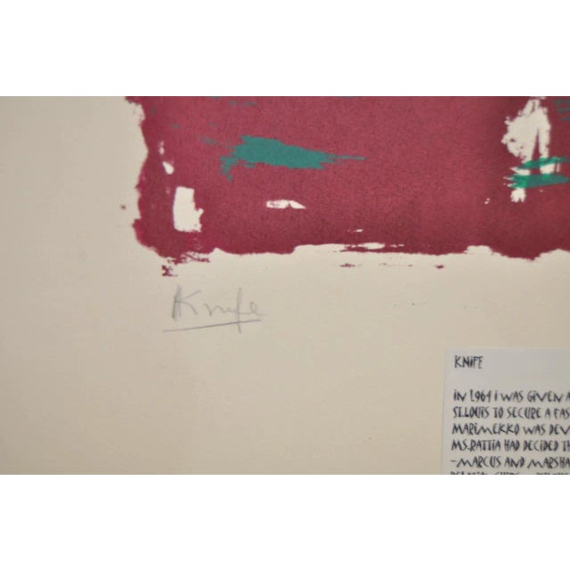 Arthur Krakower Arthur Krakower Mixed Media Silkscreen "Knife" C.1998 For Sale - Image 4 of 7