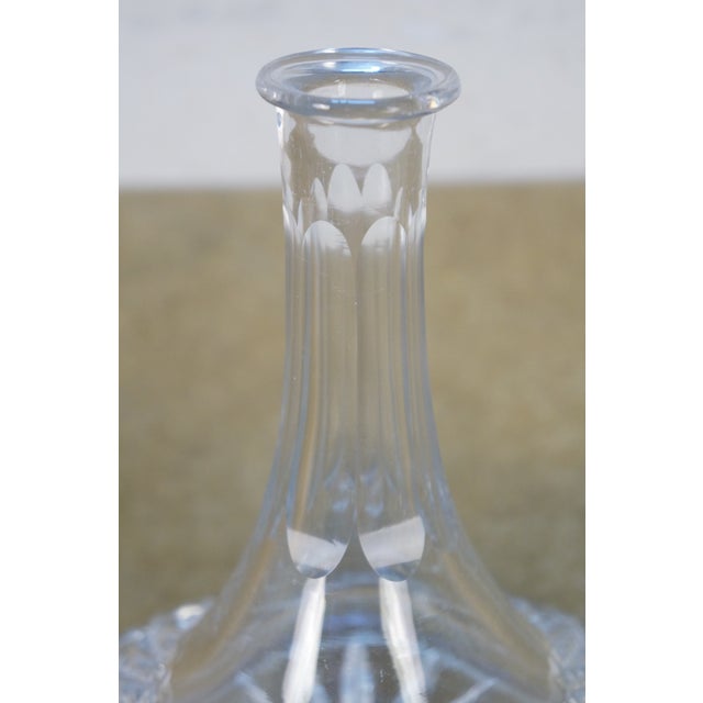 Late 20th Century Waterford Lismore Irish Cut Crystal Ships Decanter Liquor Bottle W/ Stopper 11" For Sale - Image 13 of 13