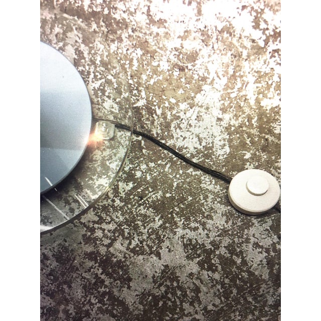 1970s 1970s Mid Century Modern Gray Lucite Torchiere Floor Lamp W/ Opaque Ribbed Glass Shade For Sale - Image 5 of 9