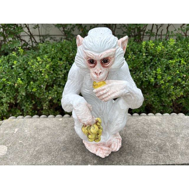 1960s Italian Glazed Terracotta Monkey Sculpture For Sale - Image 4 of 12