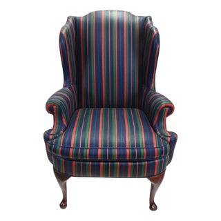 Late 20th Century Hickory Chair Company Historic James River Collection Queen Anne Wingback Chair For Sale