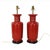 Ceramic Chinese Hand-Painted Red Glazed Ceramic Table Lamps - Pair For Sale - Image 7 of 7