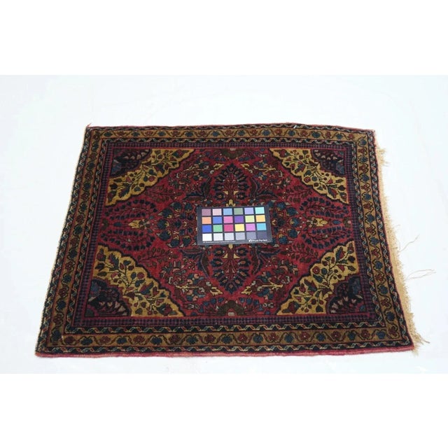 Antique Sarouk Rug 2' x 2'2'' For Sale - Image 12 of 12