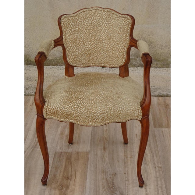 Louis XV Armchairs in Beige Giraffe-Style Fabrics, 1950s, Set of 2 For Sale - Image 17 of 18