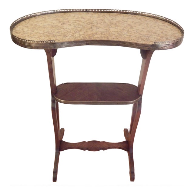 Early 20th Century French Walnut and Marble Accent Table For Sale