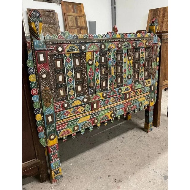 Farmhouse Vintage Boho Indian Damchiya Tribal Dowry Chest Console Table For Sale - Image 3 of 4