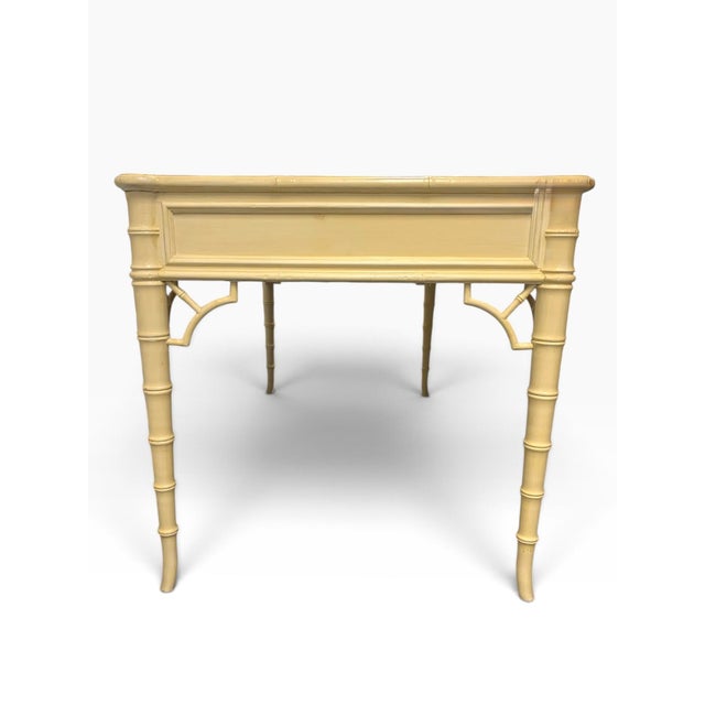 1970s Baker Furniture Chippendale Faux Bamboo Desk For Sale - Image 9 of 11