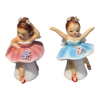 Vintage Figural Ballerina Angel Salt & Pepper Shakers Made in Japan For Sale