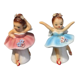 Vintage Figural Ballerina Angel Salt & Pepper Shakers Made in Japan