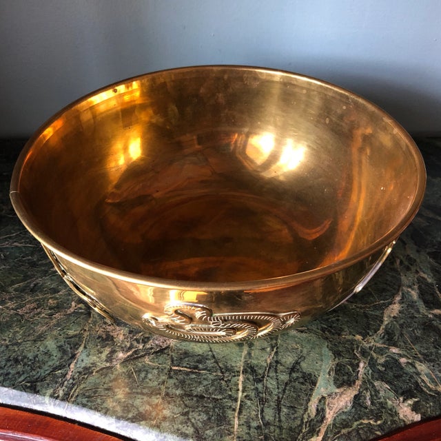 Vintage Decorative Brass Bowl For Sale In Atlanta - Image 6 of 7