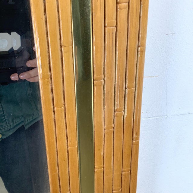 Vintage Modern Faux Bamboo Octagonal Wall Mirror For Sale - Image 10 of 12