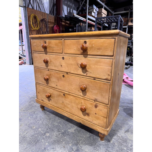 This is a lovely antique pine chest! This piece dates to the 19th century and has lovely patina. The wood has a warm glow,...