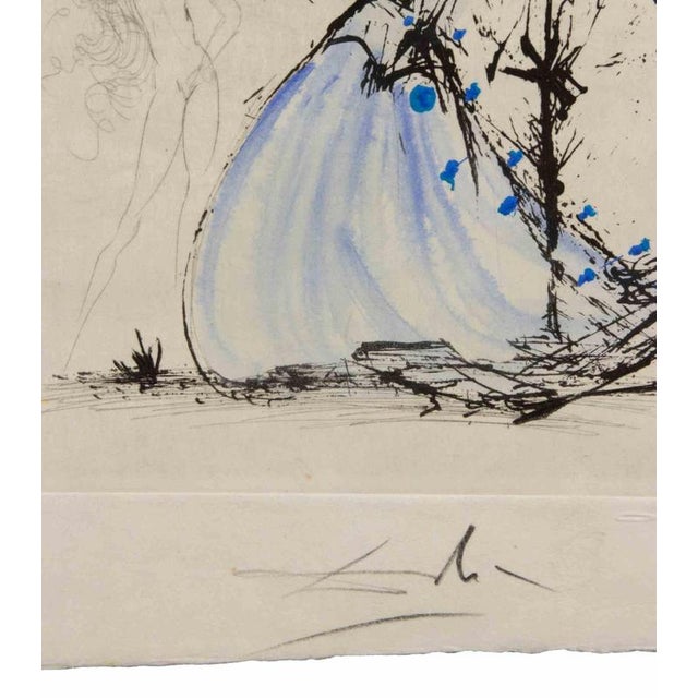 Etching on japanese paper hand colored, realized in 1968. Belongs to the series "Les Amours de Cassandre". Image dimension...