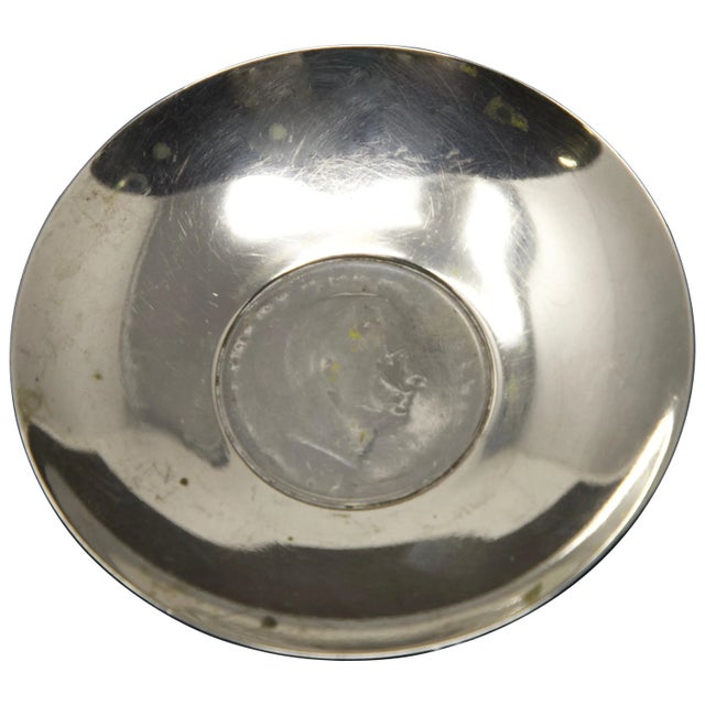 Mid 20th Century Sterling Silver Romania Coin Dish For Sale - Image 12 of 12