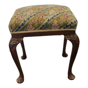Antique Carved Cabriole Leg Stool George II Georgian