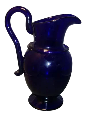 Large Cobalt Glass Hand Blown Pitcher