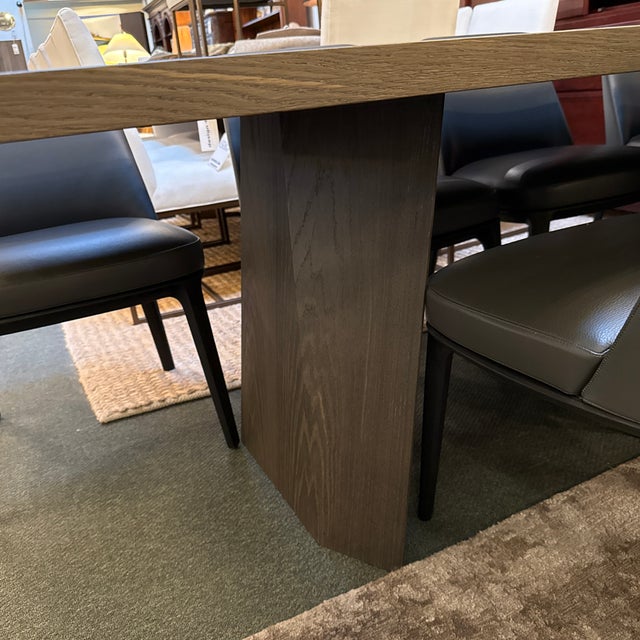 Wood Arik Levy for Living Divani Wedge Dining Table + Poliform Sophie Side Dining Chairs, Set of Nine For Sale - Image 7 of 18