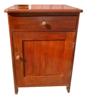 Antique Walnut One Door Wash Stand Commode With Drawer 1870s