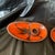 Mid-Century Modern Mid Century Modern Pottery Candlestick Holders With Orange and Brown Glaze 1970s - Pair For Sale - Image 3 of 6