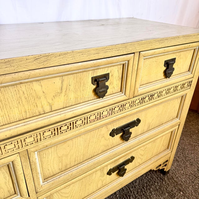 Mid 20th Century Vintage Chinoiserie “Shanglrila” Dresser With Mirror by Dixie For Sale - Image 5 of 12