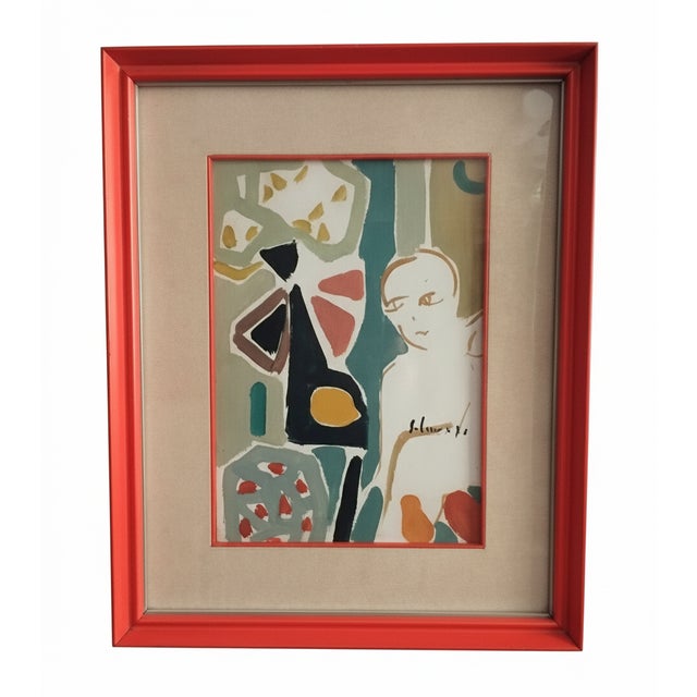Modern Mario Salmaso, Contemplation, 1971, Oil on Canvas, Framed For Sale - Image 3 of 3
