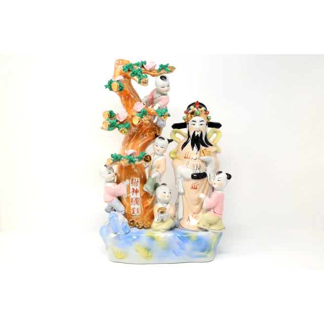 Hand-Painted Ceramic Chinese Feng Shui Prosperity Fertility Figure For Sale - Image 11 of 12