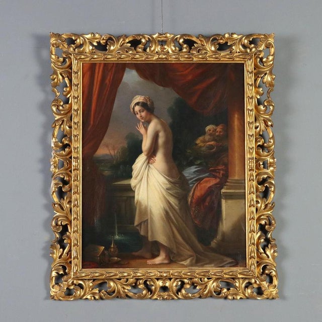 Guglielmo Berti, Susanna and the Elders, Partial Nude, Late 1800s, Oil on Canvas, Framed For Sale - Image 13 of 13