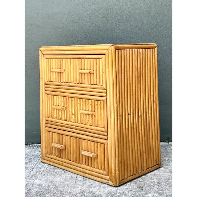 Vintage Rattan Three-Drawer Chest For Sale - Image 11 of 12