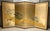 Vintage Japanese 4-Panel Byobu Folding Screen “Irises” Hand-Painted on Silk Gold Ground 66” x 36” Kyoto Description:...