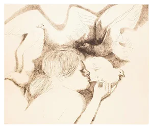 Dove and Seagulls - Original Etching by Emilio Greco - 1983 1983
