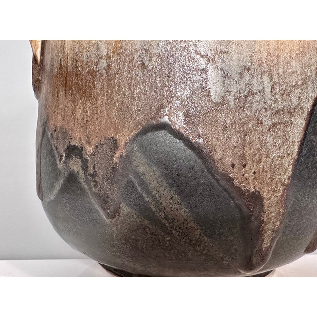 Boho Chic Handmade Lava Flow Glazed Studio Ceramic Jug, Germany, 1970s For Sale - Image 3 of 15