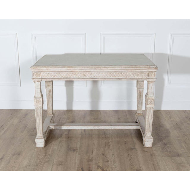 Gustavian (Swedish) Early 19th Century Swedish Gustavian Painted Console Table For Sale - Image 3 of 12