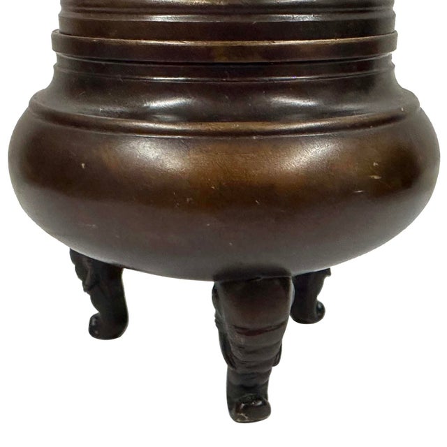 Mid-20th Century Chinese Bronze Tripod Incense Burner (Censer) For Sale - Image 11 of 16