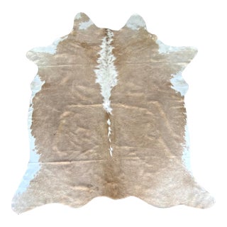 Brazilian Palomino Cowhide Rug 6'8" X 5' For Sale